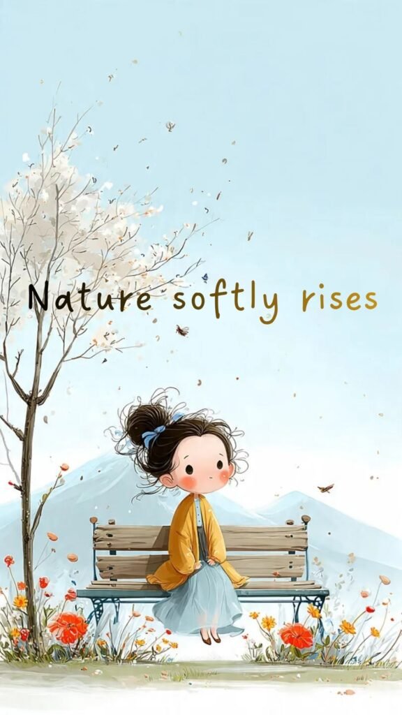 Nature softly rises: Aesthetic Spring Wallpapers with Quotes for iPhone