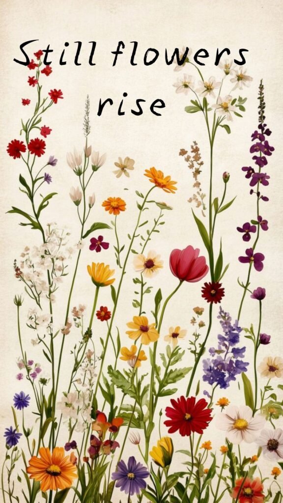 Still flowers rise: Aesthetic Spring Wallpapers with Quotes for iPhone