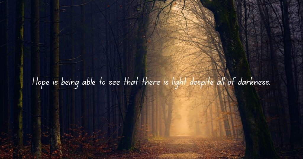 Hope is being able to see that there is light despite all of darkness.: Hope Quotes