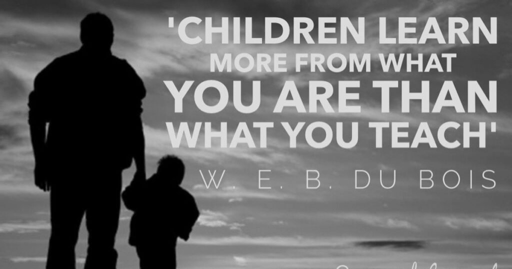 Children learn more from what you are than what you teach ~ W. E. B. Du Bois; Positive Parenting Quotes