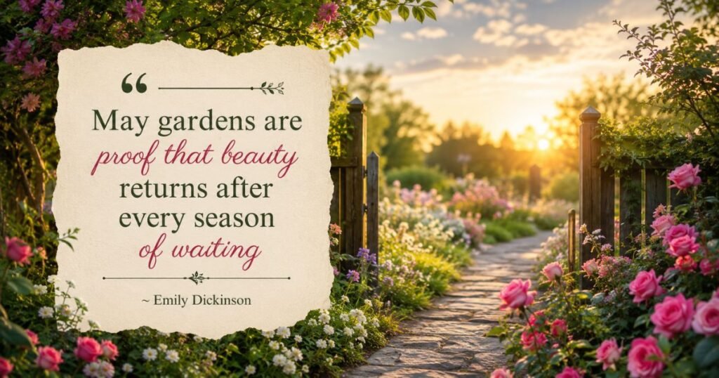 May gardens are proof that beauty returns after every season of waiting ~ Emily Dickinson