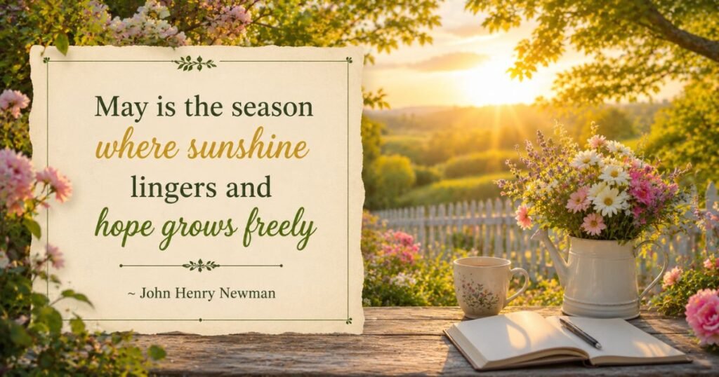 May is the season where sunshine lingers and hope grows freely ~ John Henry Newman
