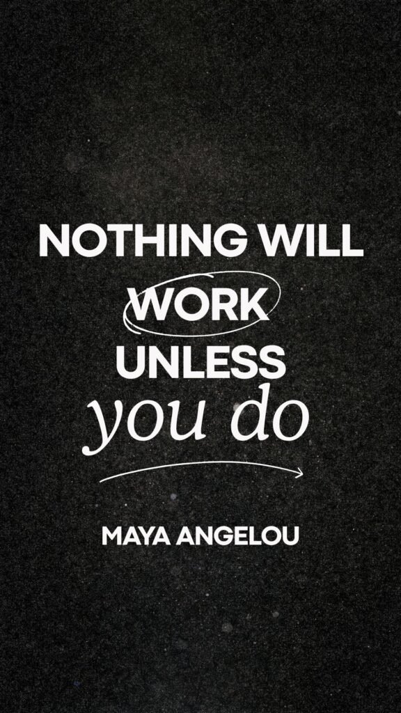 Success Quotes Wallpapers: Nothing will work unless you do ~ Maya Angelou