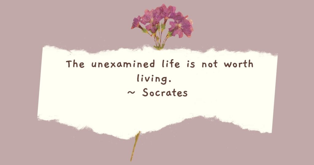 The unexamined life is not worth living