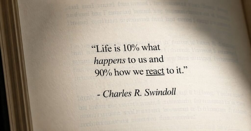 Life is 10% what happens to us and 90% how we respond to it ~ Charles R. Swindoll