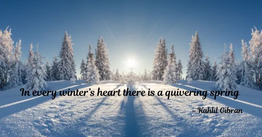Winter solstice quotes: In every winter’s heart there is a quivering spring ~ Kahlil Gibran