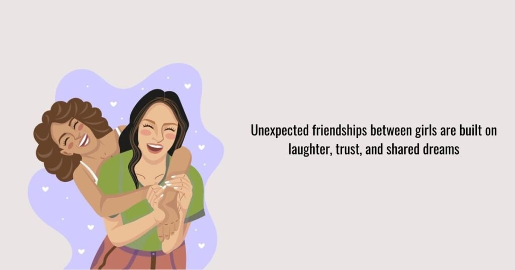 Girls Unexpected Friedship Quotes: Unexpected friendships between girls are built on laughter, trust, and shared dreams