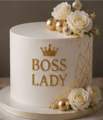 Minimalist White Cake for Boss Lady