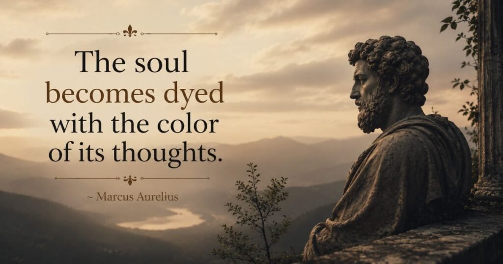 Soul Quotes: The soul becomes dyed with the color of its thoughts. ~ Marcus Aurelius