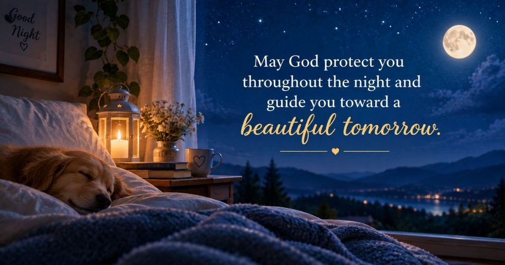 May God protect you throughout the night and guide you toward a beautiful tomorrow
