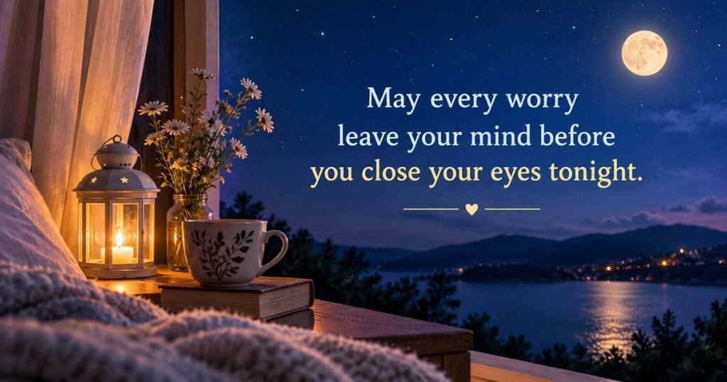 May every worry leave your mind before you close your eyes tonight.