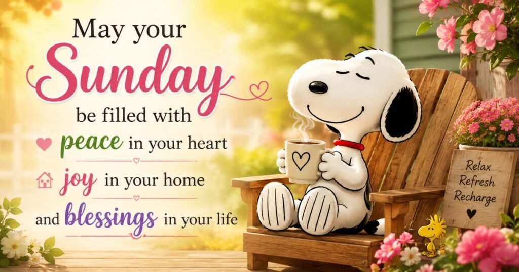 May your Sunday be filled with peace in your heart joy in your home and blessings in your life