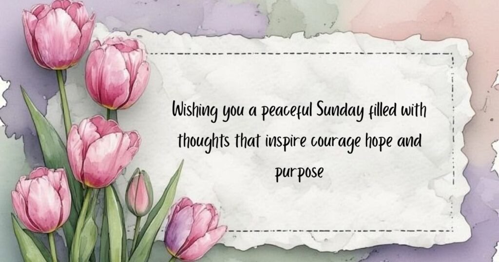 Wishing you a peaceful Sunday filled with thoughts that inspire courage hope and purpose