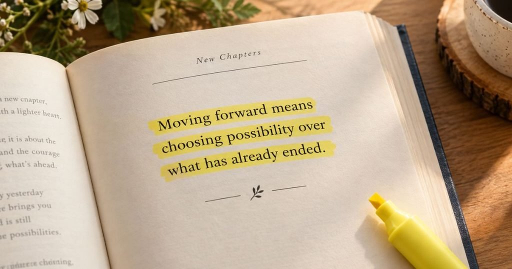 Moving forward means choosing possibility over what has already ended