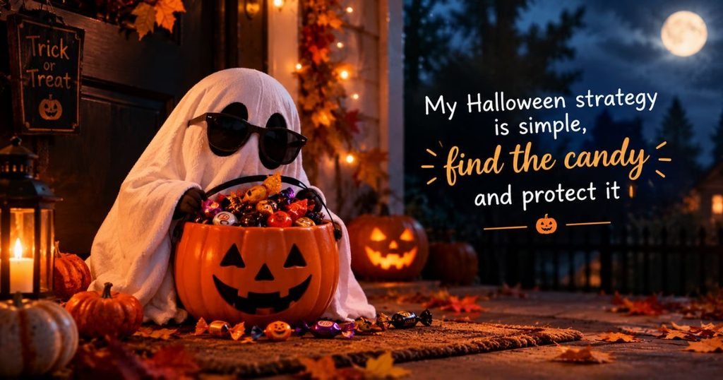 My Halloween strategy is simple, find the candy and protect it